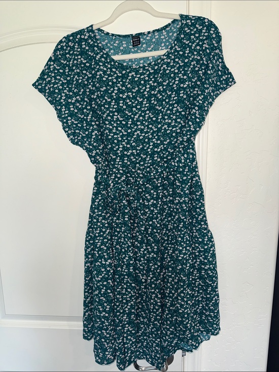 SHEIN Dresses & Skirts - Teal Floral Short Sleeve Dress